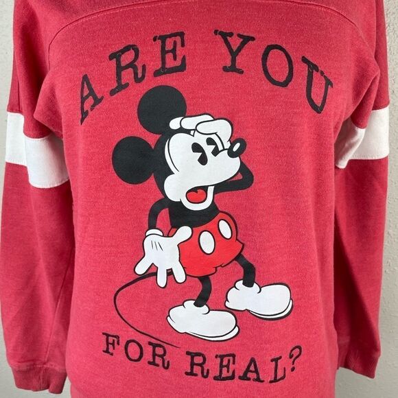 Disney Mickey Mouse Are You For Real Long Sleeve V-Neck T-Shirt Size 3-5 EUC - Picture 2 of 5